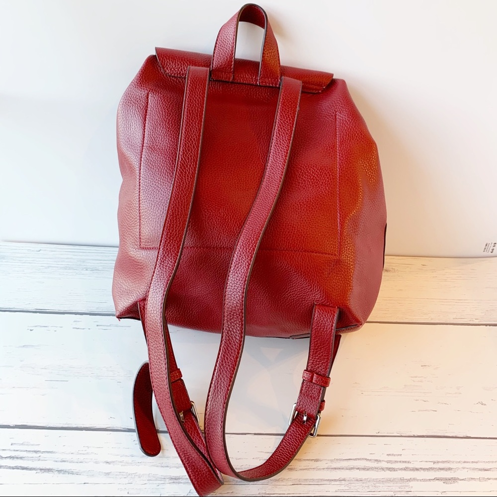 STREET LEVEL by ASOS Red Leather Backpack - Picture 6 of 8